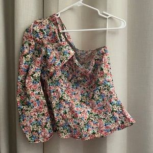 Zara one shoulder floral top